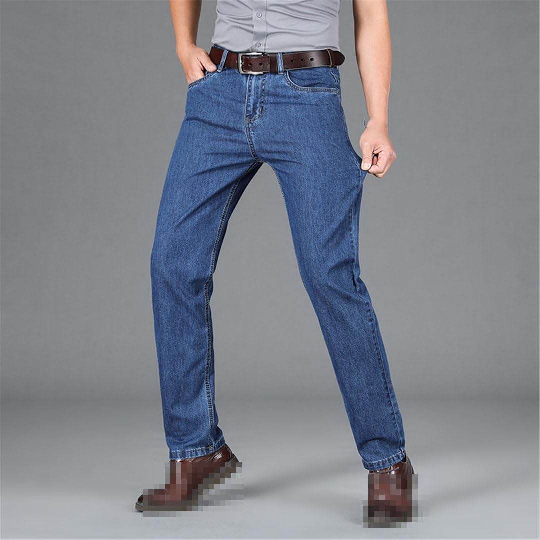 Vogrtcc Jeans da Uomo Business Casual Pantaloni Elastici Dritti