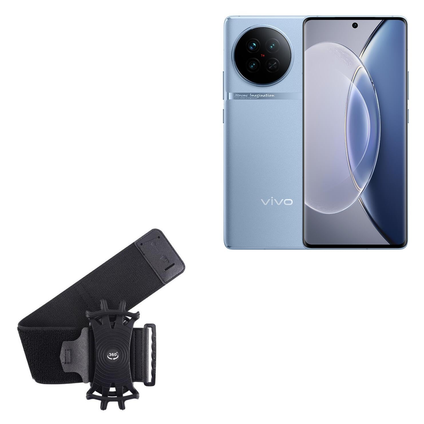 BoxWave Holster Compatible with vivo X90 - ActiveStretch Sport Armband, Adjustable Armband for Workout and Running - Jet Black