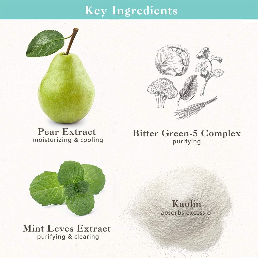 SKINFOOD Mask Pear Mint 120g - Facial Pore Cleanser, Soothing & Hydrating Body Skin - Pore & Sebum Clearing, Cooling Bubbles Scrub Wash Off Face Masks w/Rice Powder - Shower-Proof Texture (4.23 oz) - Image 5