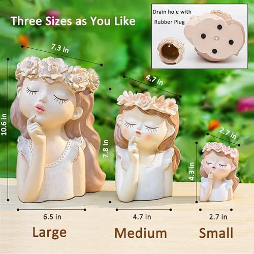 Miniatura 4 de Snowy sunday Adorable maceta para suculentas con agujero de drenaje, maceta de resina para plantas de interior, florero decorativo, idea de regalo