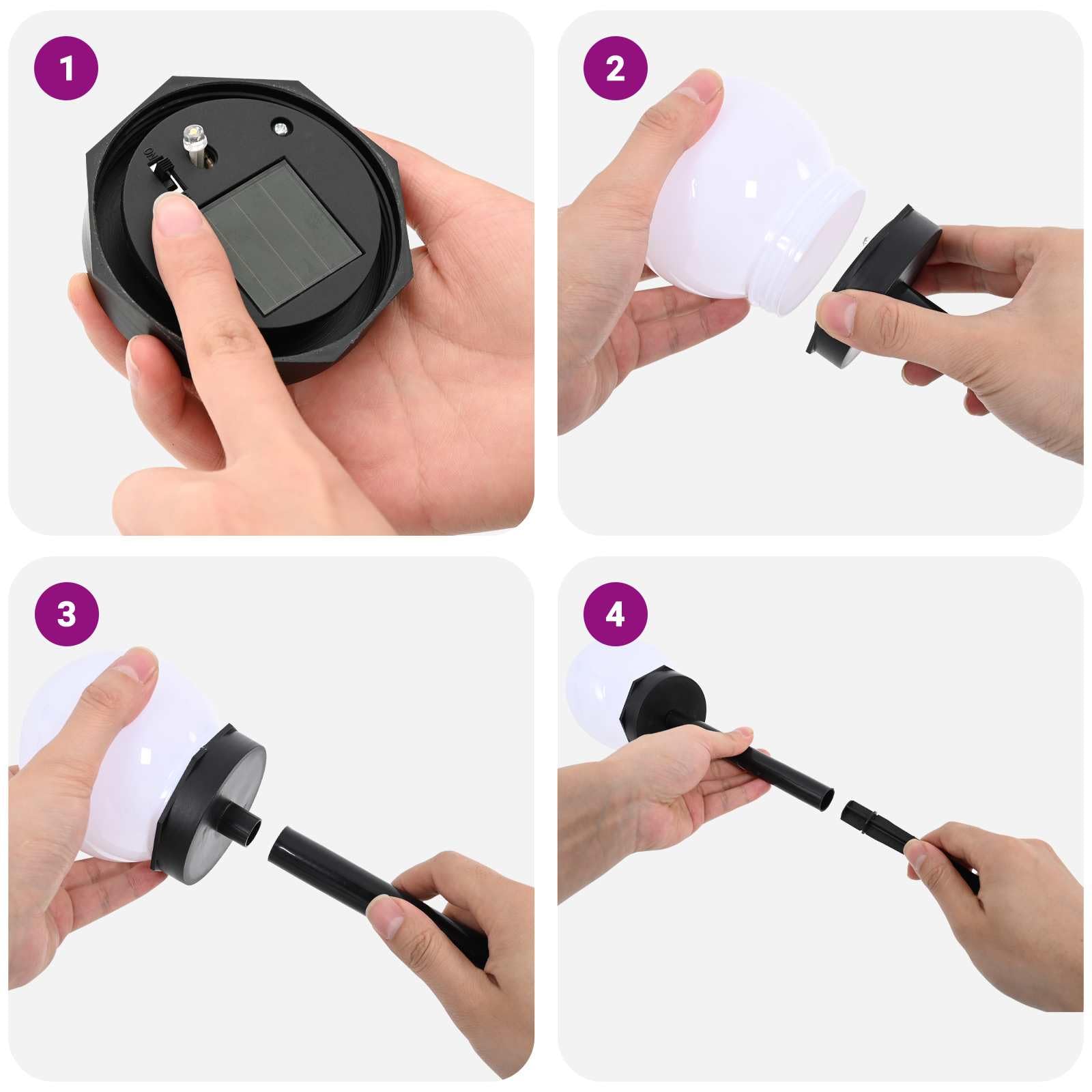 vidaXL - Lámparas solares para exteriores (4 unidades, color blanco cálido)