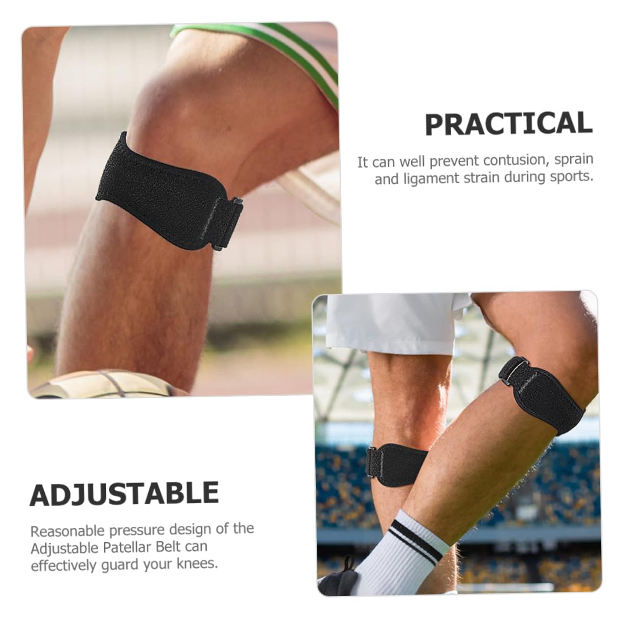 HEALLILY Patellar Kneepad Elastic Pressure Design Sports Knee Support for Running Sturdy Comfortable Brace