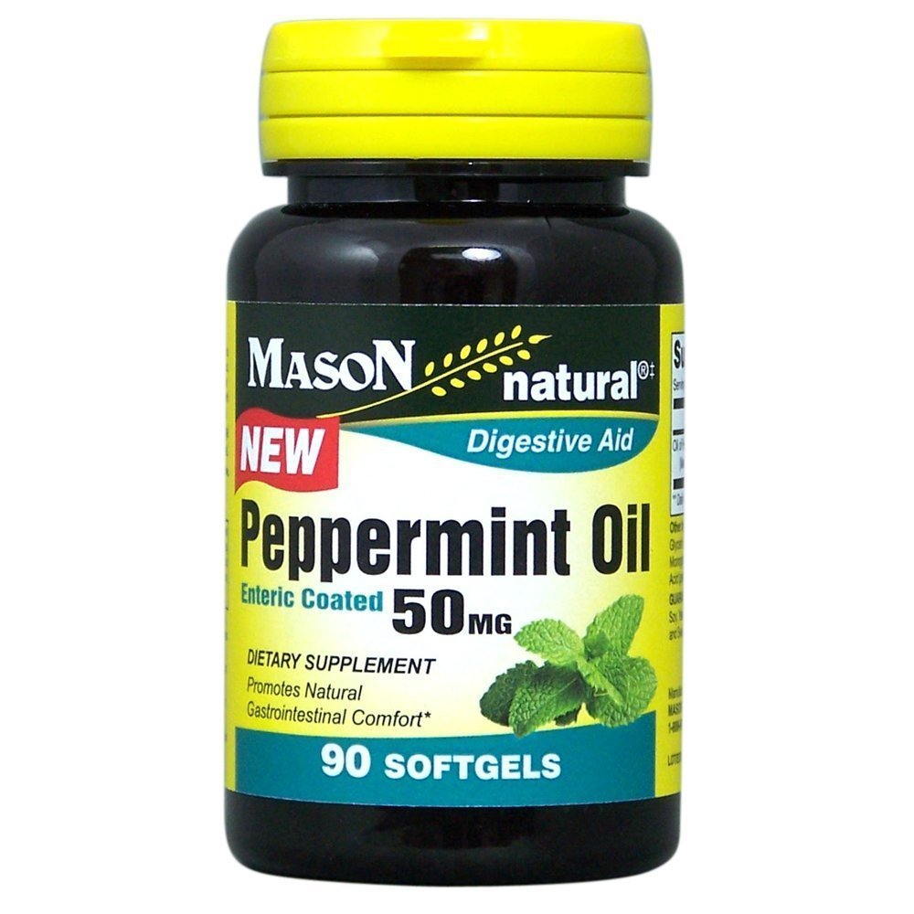 Mason Natural Peppermint Oil 50 mg Enteric Coated Softgels - 90 Softgels, Pack of 6