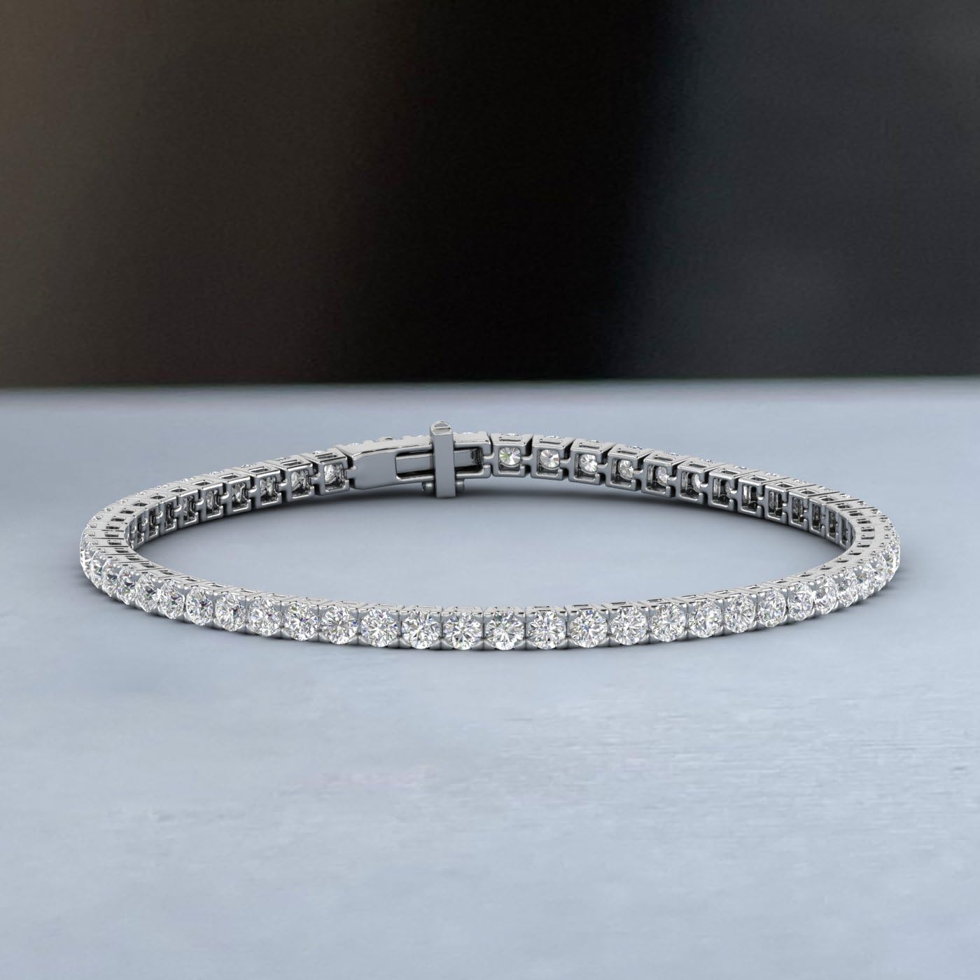 2 to 7 Carat Natural Diamond Tennis Bracelet for Women in 14K Gold (7 Inch) - IGI Certified (I1-I2 Clarity)