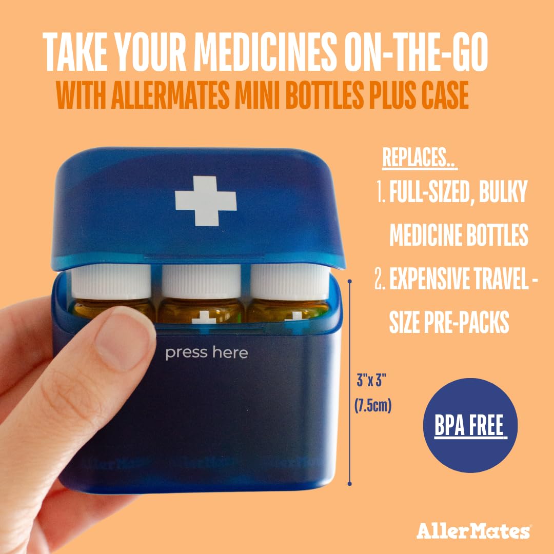 Amazon.com: Allermates 3 Pack Mini Med Bottles with Hard Shell