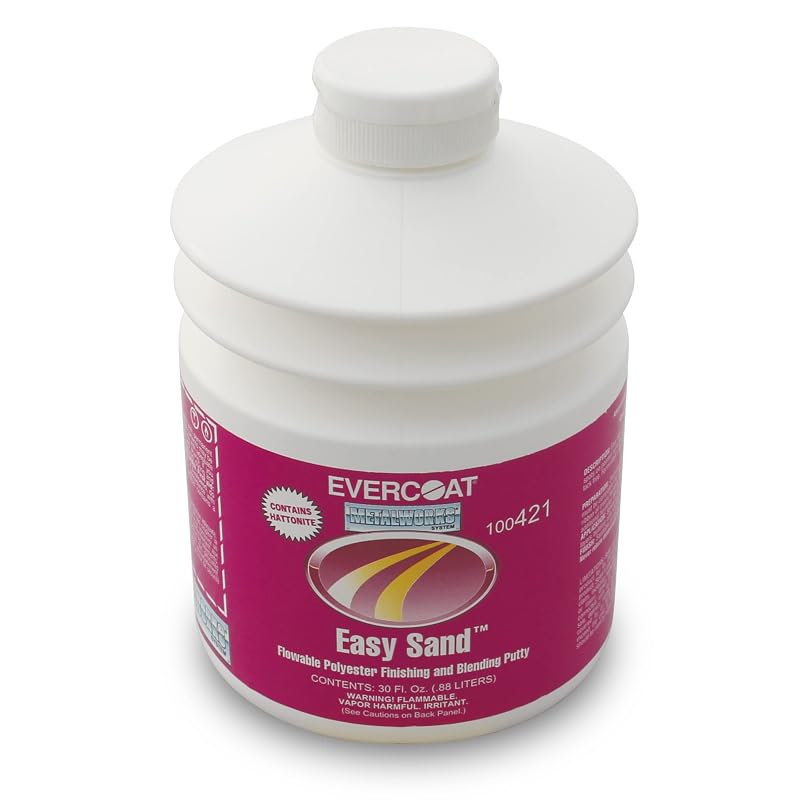 Evercoat Easy Sand Massa de Poliéster para Acabamento e Nivelamento em Aço, Alumínio e Fibra de Vidro MetalWorks 887 mL
