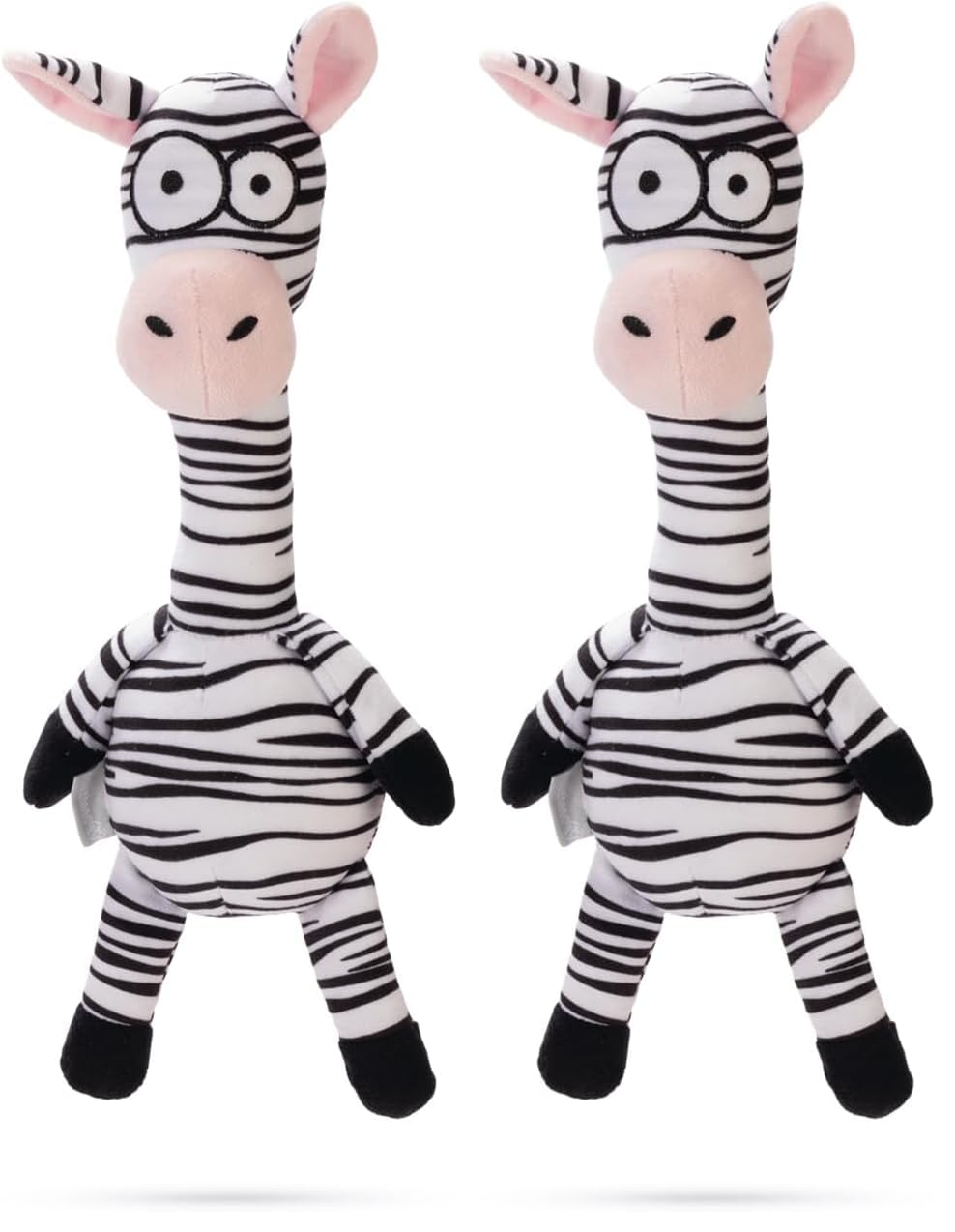 Beeztees Köpek Oyuncağı, Sesli, Zebra, Peluş, Siyah/Beyaz, 33x10x9cm (2 paketi)