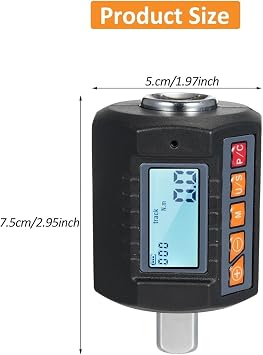 Digital Torque Adapter, ENC-340 Digital Display Torque Meter Wrench Torque Tester 1/2'' Drive & Includes Adapters for 3/8'' and 1/4''(ENC-340)