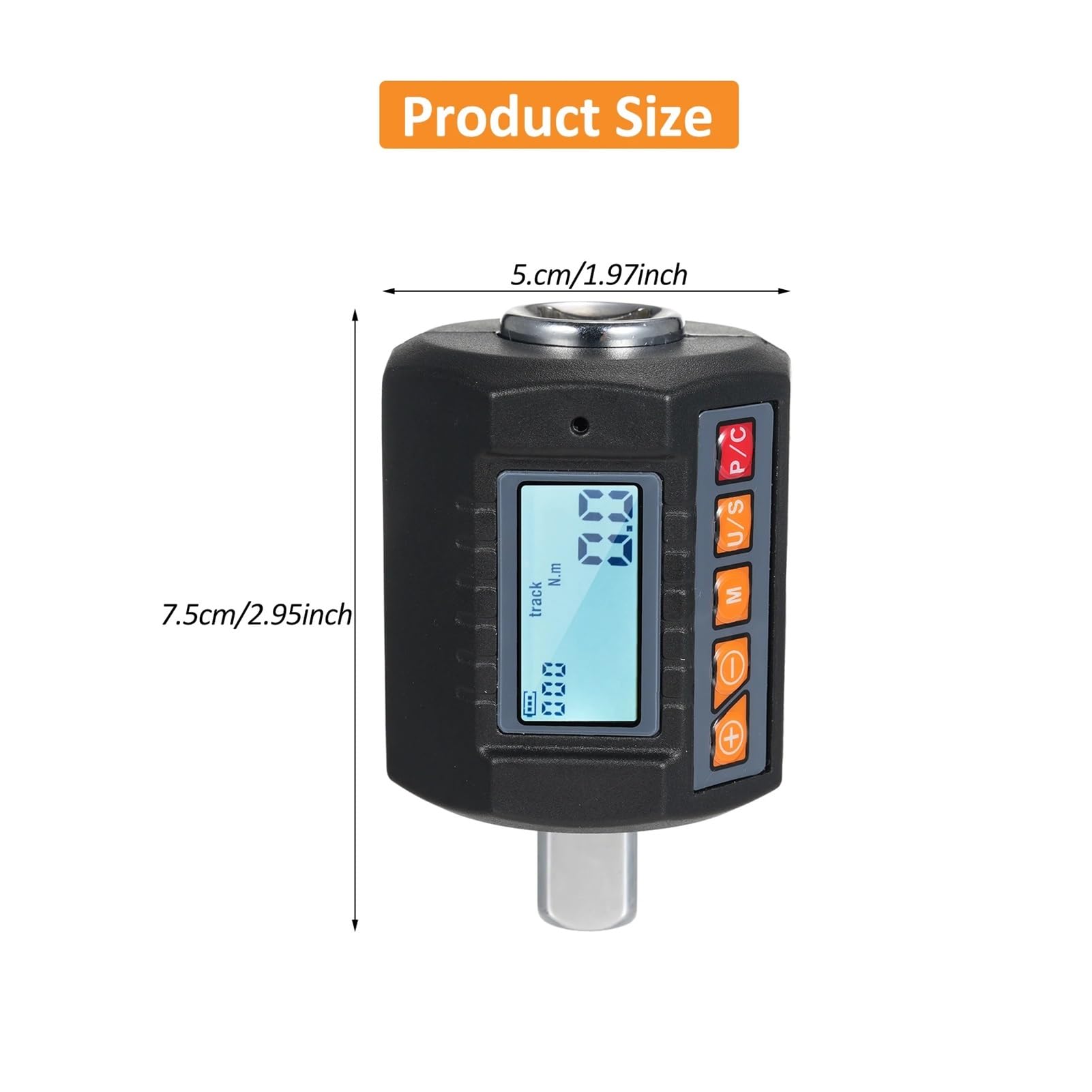 ENC-340 Drehmomentmessgerät mit Digitalanzeige, Drehmomentprüfer, 1/2-Zoll-Antrieb und inkl. Adapter for 3/8 Zoll und 1/4 Zoll(ENC-340)