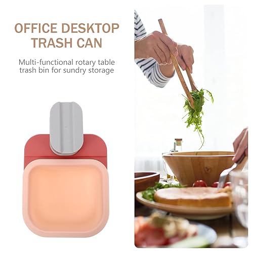 Miniatura 7 de VOSAREA Papelera de montaje en mesa, mini papelera colgante de escritorio, pequeño cubo de basura para maquillaje, soporte de basura para café,