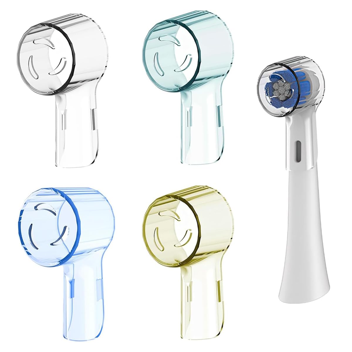 4Pcs Toothbrush Head Dustproof Cover for Oral B iO Series Electric Toothbrush Tip Cover Transparent Plastic Electric Toothbrush Tip Covers Travel Dustproof Electric Toothbrush Tip Covers