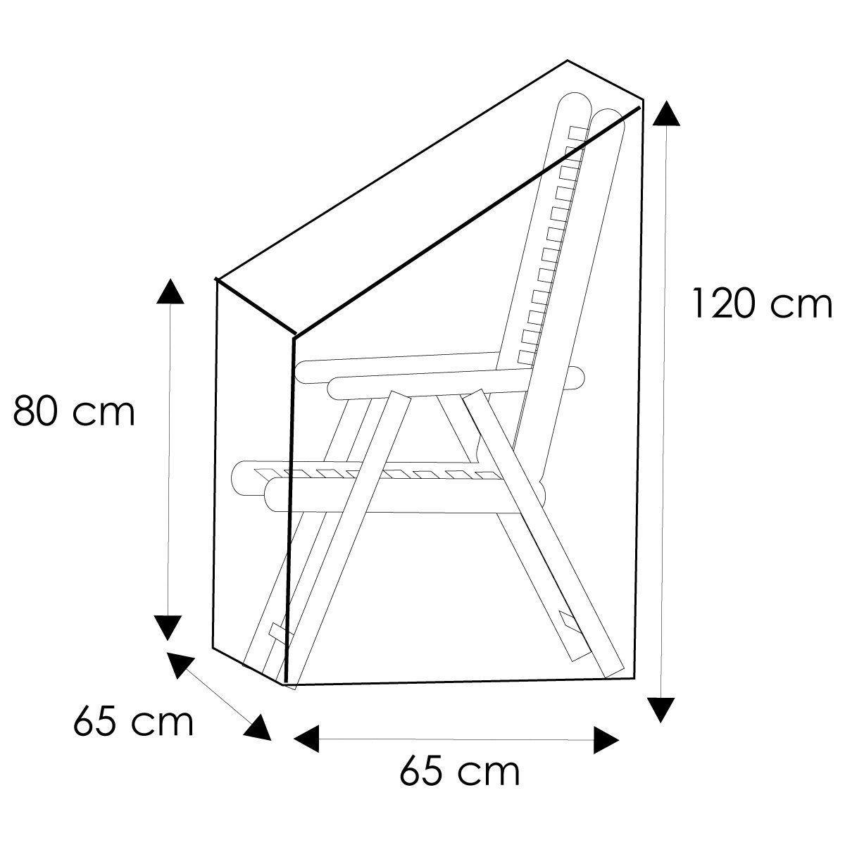MONKEY MOUNTAIN® Housse De Protection Deluxe Pour Jusqu'à 4X Chaise De Jardin/Chaise Empilable/Chaise Longue Avec Sac De Transport - 65 X 65 X 120/80 Cm - Polyester Oxford 420D Haute Qualité