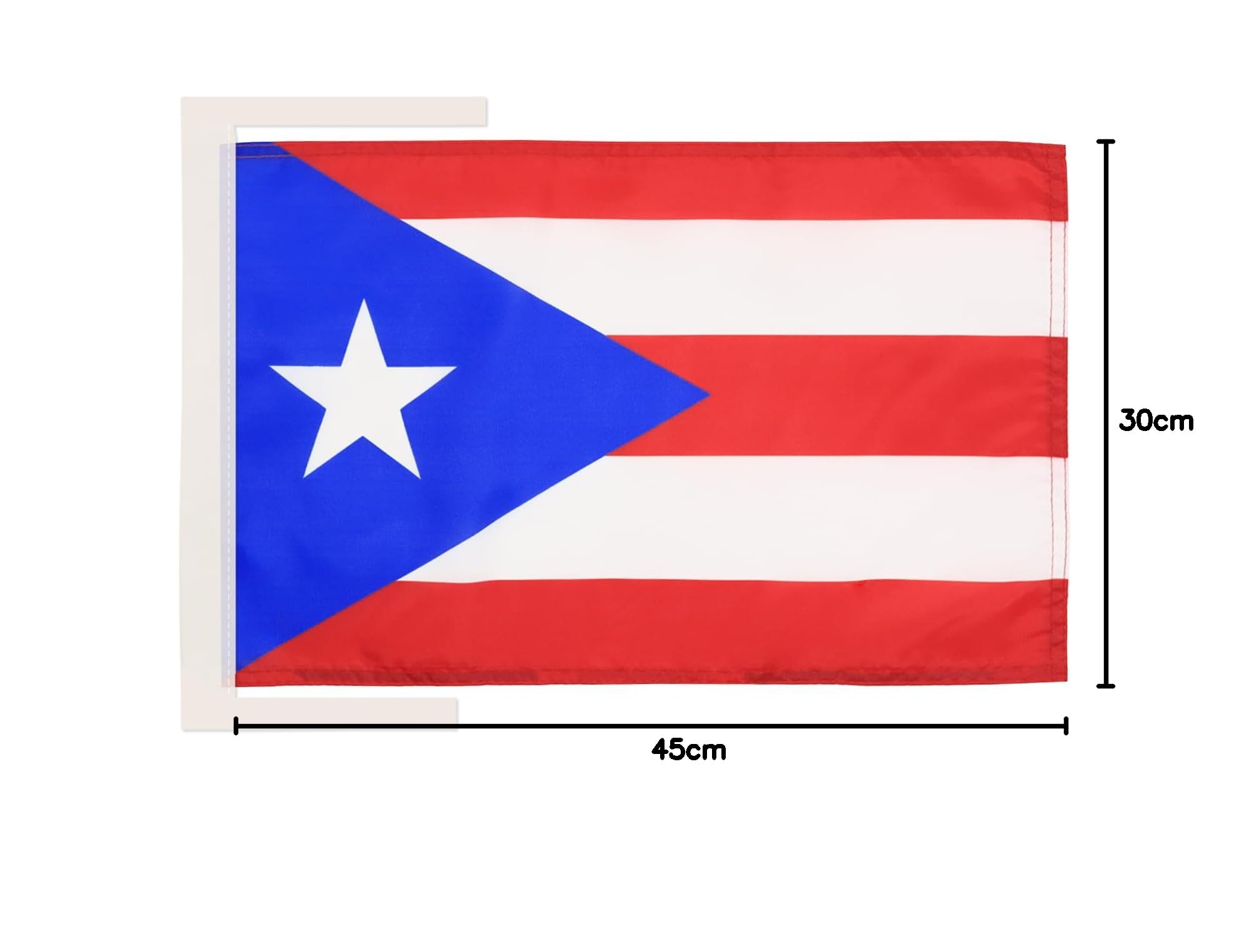 Drapeau Porto Rico Digital Cordelettes, 45cm x 30cm