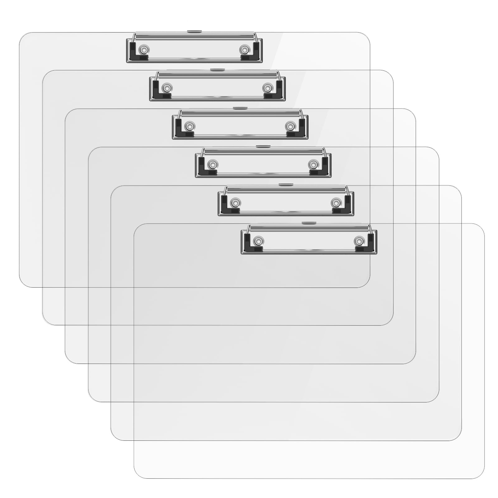 Macroclo Horizontal Plastic Clipboards, Acrylic Clear Clip Board 8.5x11 for Classroom, Students, Kid, Size 9 x 12.5 in, Landscape Layout, Office &