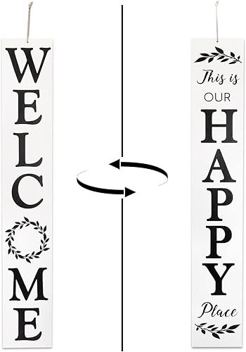 Letrero de bienvenida de primavera de 4.75 pies para puerta delantera, letrero vertical de bienvenida a casa, letrero de verano para patio para
