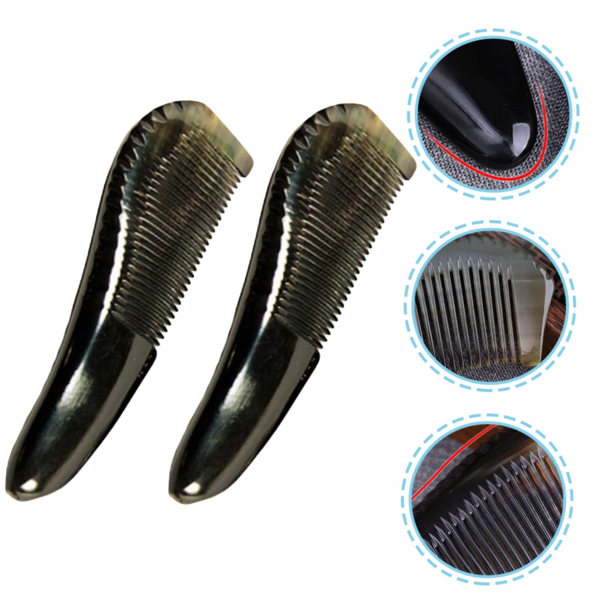 Healeved 8pièces Peignes Corne Naturelle De Buffle Accessoires Capillaires Antistatiques Pour Démêler Et Masser Le Chevelu Couleurs Aléatoires