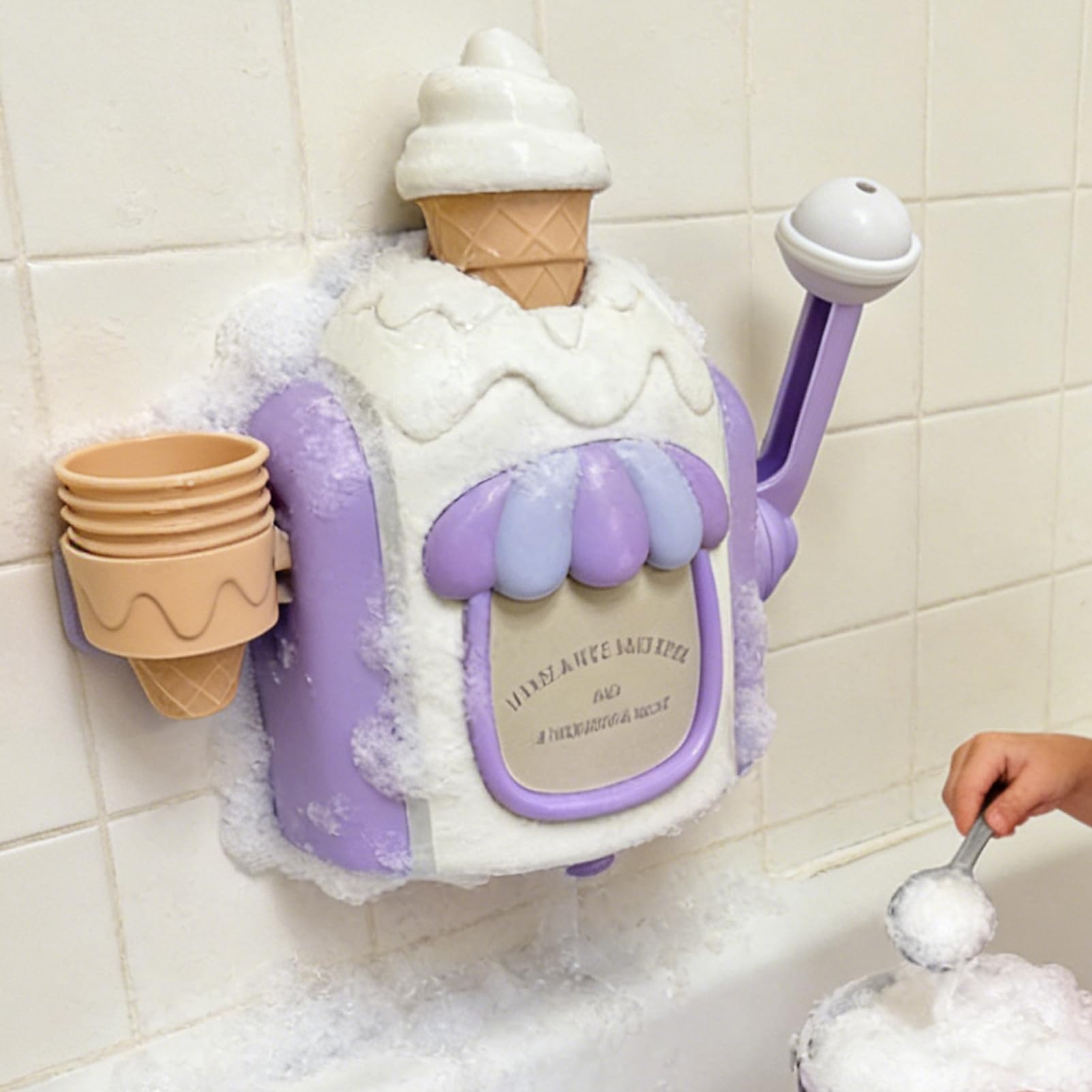 Helado - Juguete educativo para el baño, juego de rol, juego de agua, máquina de espuma para helados, para niñas y niños a partir de 4 años, baño, ducha, piscina, tiempo de juego — view 3