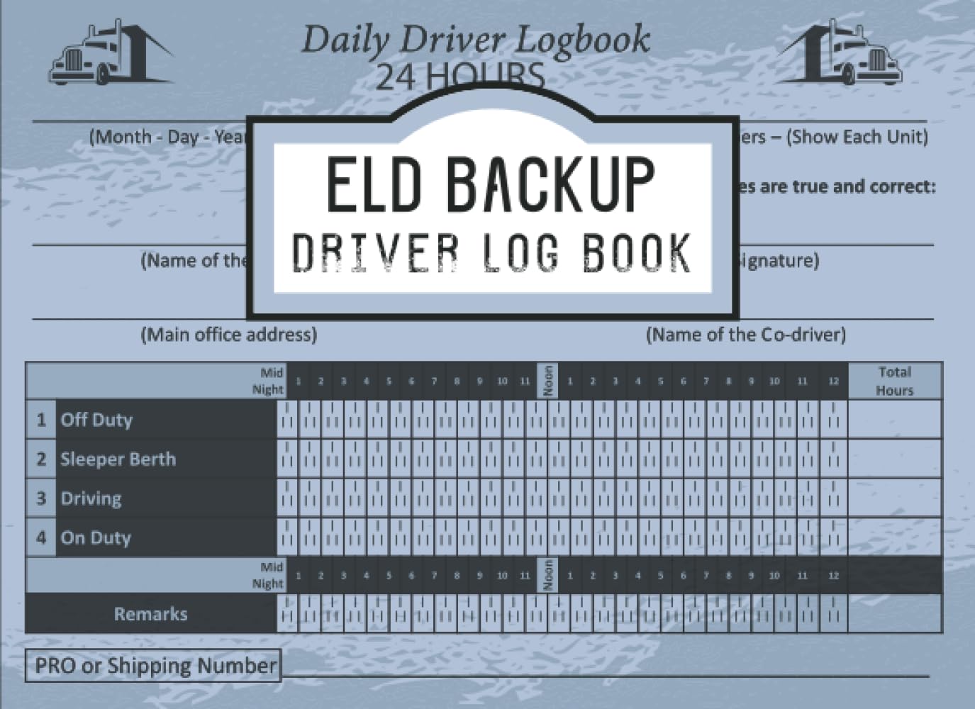 ELD Backup Driver Log Book: Stay Compliant with Daily ELD Backup Checklist and Inspection Reports, and Carbonless Logbook for Truckers