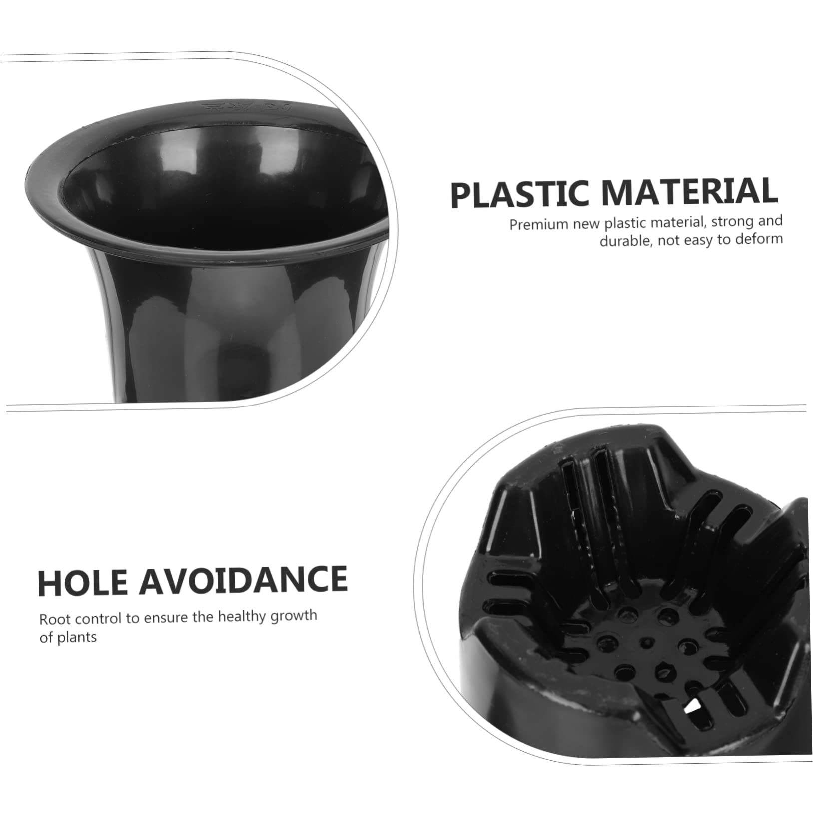 BESTonZON Pots pour Orchidées Lot de 10 en Plastique Noir Contrôle des Racines, Surface Simple, Solide et Résistant, pour Jardin et Plantes D'intérieur