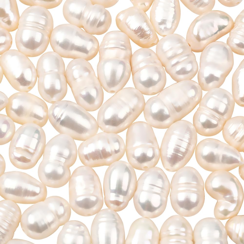 Perles de culture d'eau douce 5mm perles baroques blanches pour loisirs créatifs