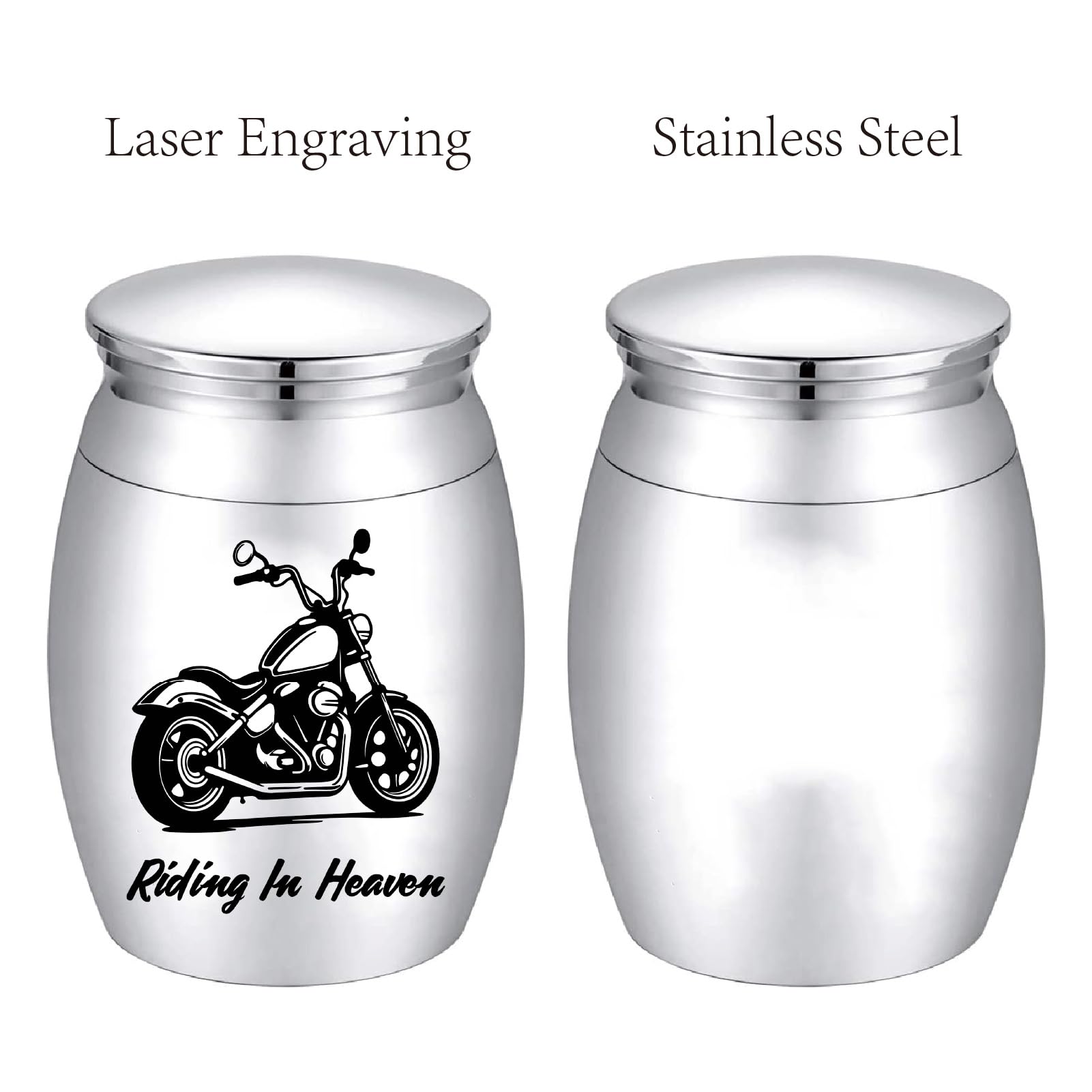 CREATCABIN Motor Bike Urn Small Cremation Urns Alloy Column Riding In Heaven Mini Keepsake Preserve Memorial Ashes Funeral Container Jar Holder for Human Ashes Commemorative Decorative 1.57 x 1.18in - Image 3