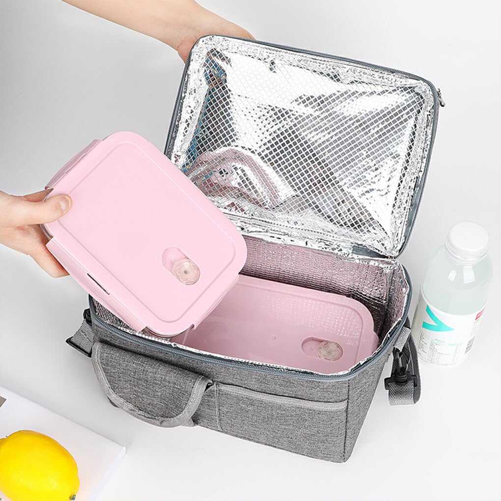 Sac isotherme professionnel for lait maternel, fourre-tout thermique en tissu for la fraîcheur des repas, voyage de pique-nique(Rosy)