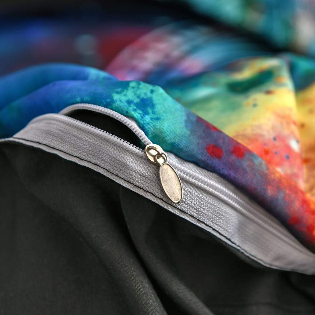 Boho Chic Bedding Rustic Floral Mandala Galaxy Duvet Cover Set Twin Size, Bohemian Native Outer Space Decorative Blue 2 Piece Bedding Set with 1 Pillow Sham(Twin, Style1) Style1 Twin