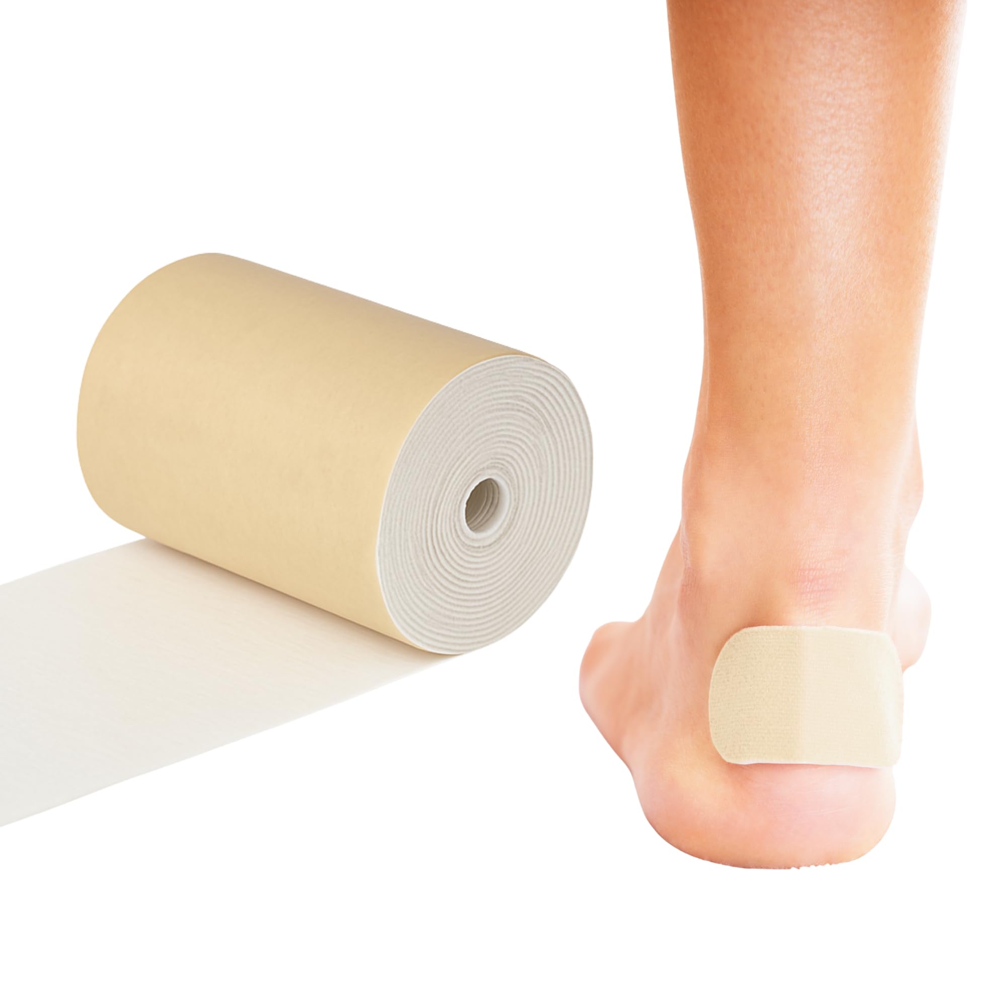 Rolyan Non-Latex Moleskin Roll, 3" x 5 yards, Beige, Padding with Paper Backed Adhesive, Cut to Fit for Splints, Braces, and Casts, Soft Flexible Tape for Blister Prevention &amp; Skin Protection