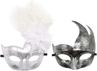 Awlsyj Womens Feather Masquerade Mask Venetian Halloween Mardi Gras Costumes Party Ball Prom Mask