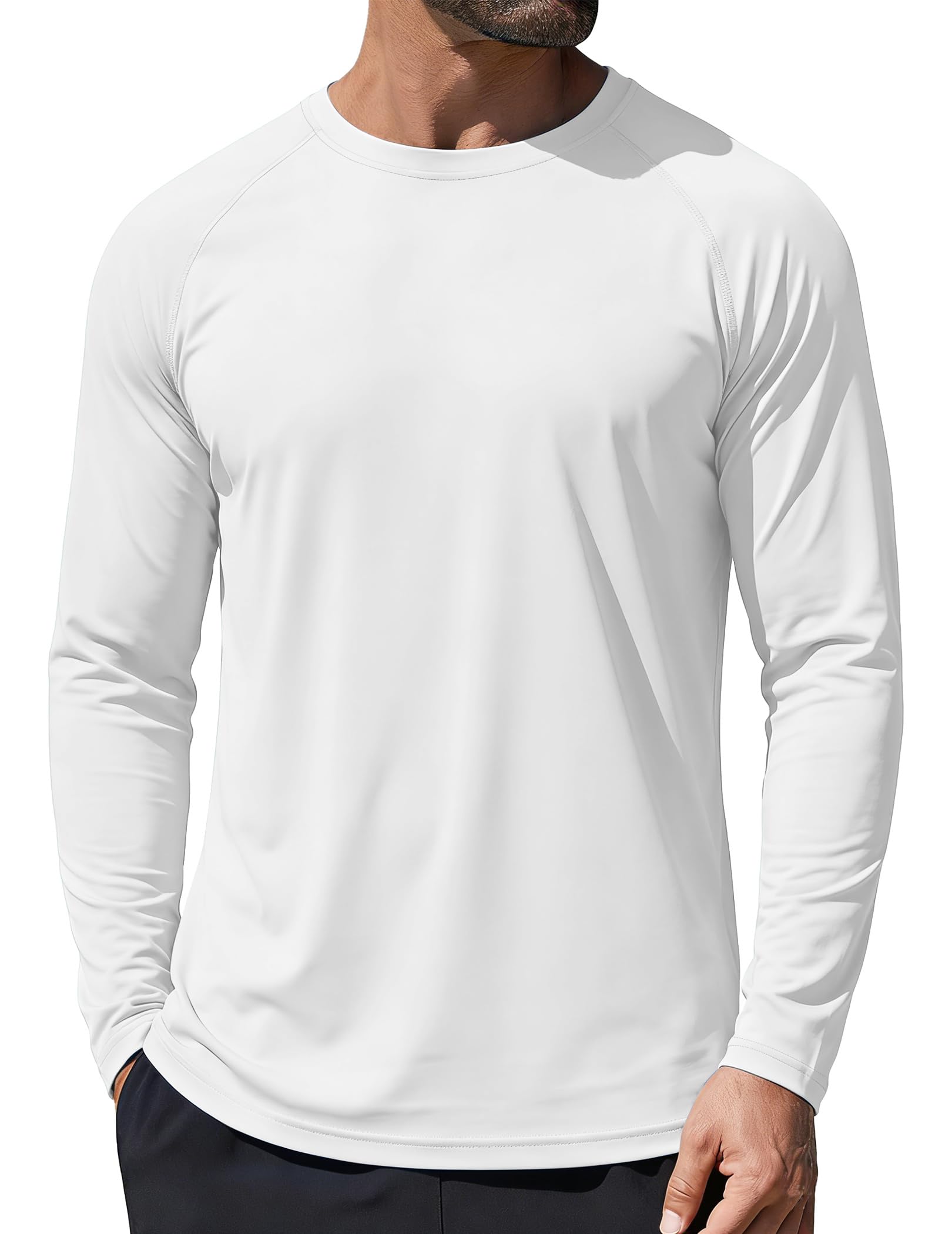 NEYOUQE Herren UV Schutz Langarmshirt UPF 50+ Sonnenschutz Funktionsshirt Atmungsaktiv Schnell Trocknend Rash Guard für Outdoor Sport