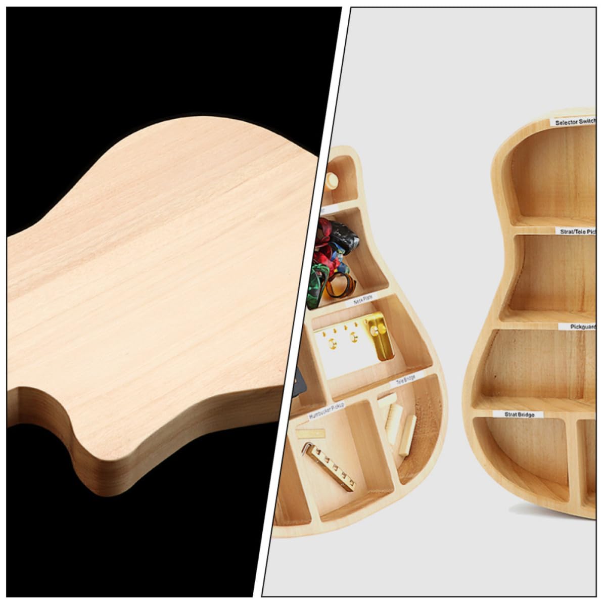 HOMSFOU Bois Boîte de Rangement Modèle L830, pour Médiators Guitare Khaki
