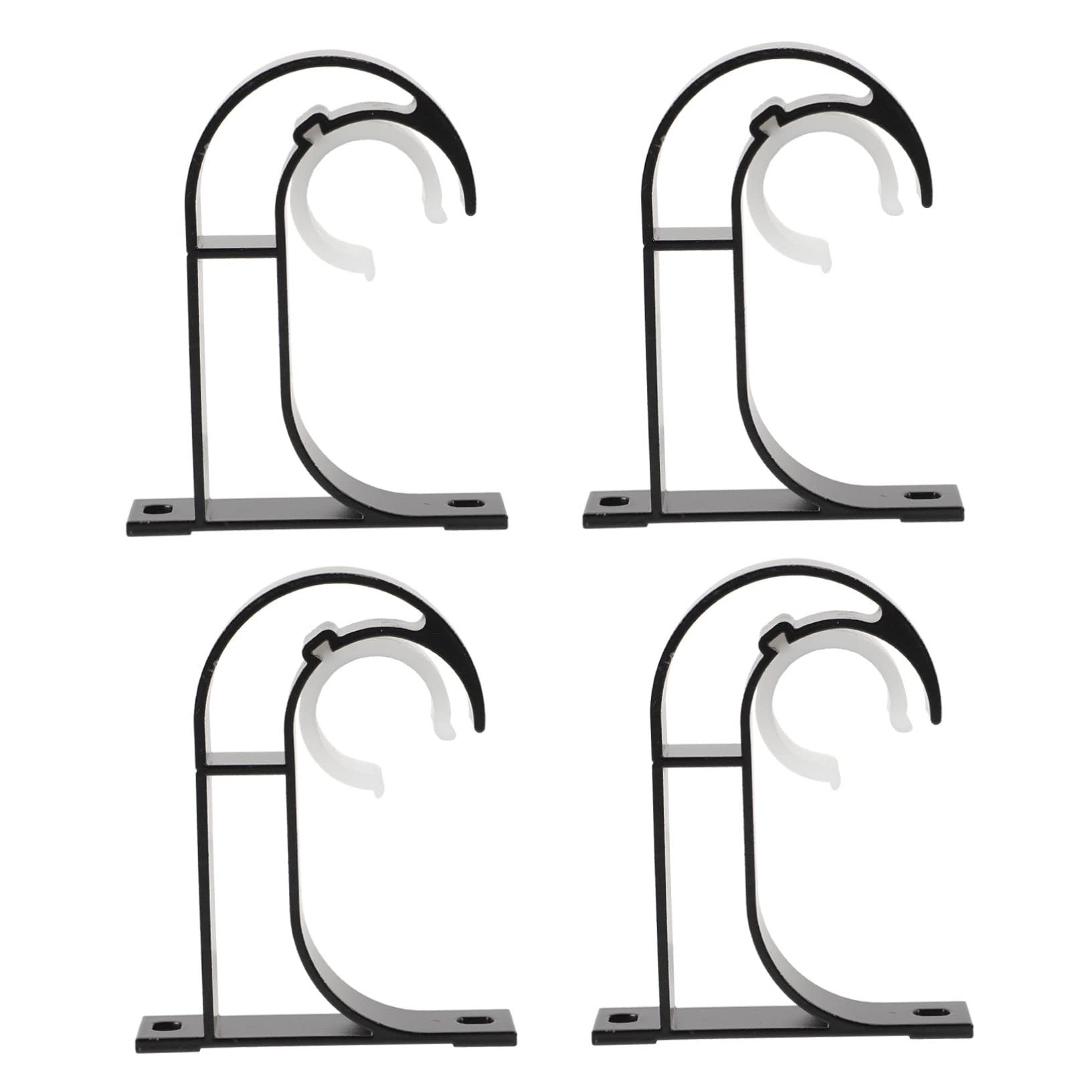 VINTORKY 4Pcs Heavy Duty Curtain Rod Holders Brackets Sturdy Wall Mounting Rod Holders for Drapery Window Curtains Design Easy Installation