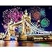 Produktbild Diamant Gemälde Set für Erwachsene, 5D Diamant Painting Zubehör Brücke Feuerwerk Strass-Stickerei Diamanten Bilder Kreuzstich Supply Kunst Basteln Leinwand Wanddekor Aufkleber Home Decor 30 x 40 cm