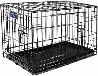 Simply Maison Hundekäfig XS – klappbare Transportbox aus Metall, stabiler Hundekäfig mit Kunststoff-Bodenschale, für kleine bis große Hunde & Katzen, schwarz | Größe XS | 56,5cm(L)x32,5cm(B)x39,5cm(H)