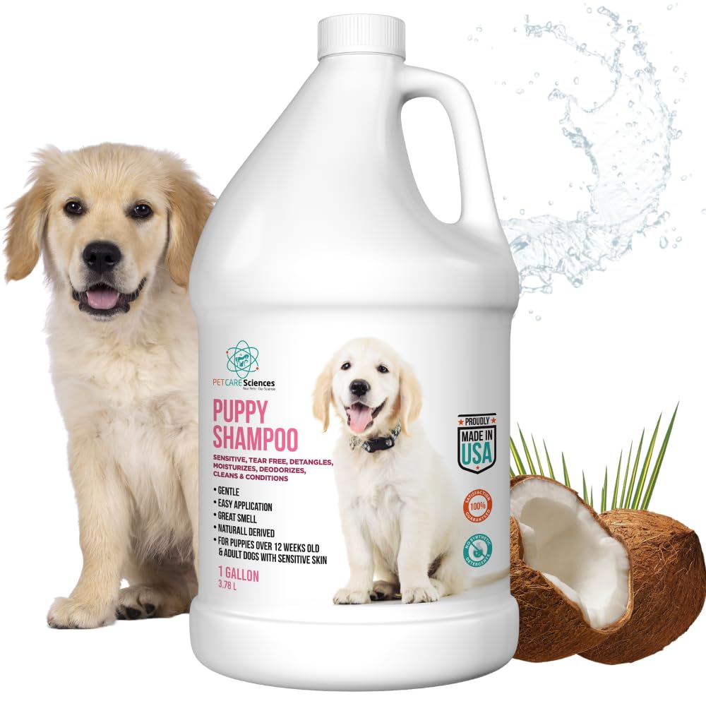 PET CARE Sciences 1 Gallon Tearless Puppy Shampoo and Conditioner - Groomers Choice - Made in The USA