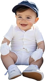 Gift from organic cotton, unisex coming home outfit Baby Shower Gift 100% Cotton New-born Baby Rompers, Cap, Booties, Mittens Set/New-born Essentials (Solid White, Pack of 4)-picture-13