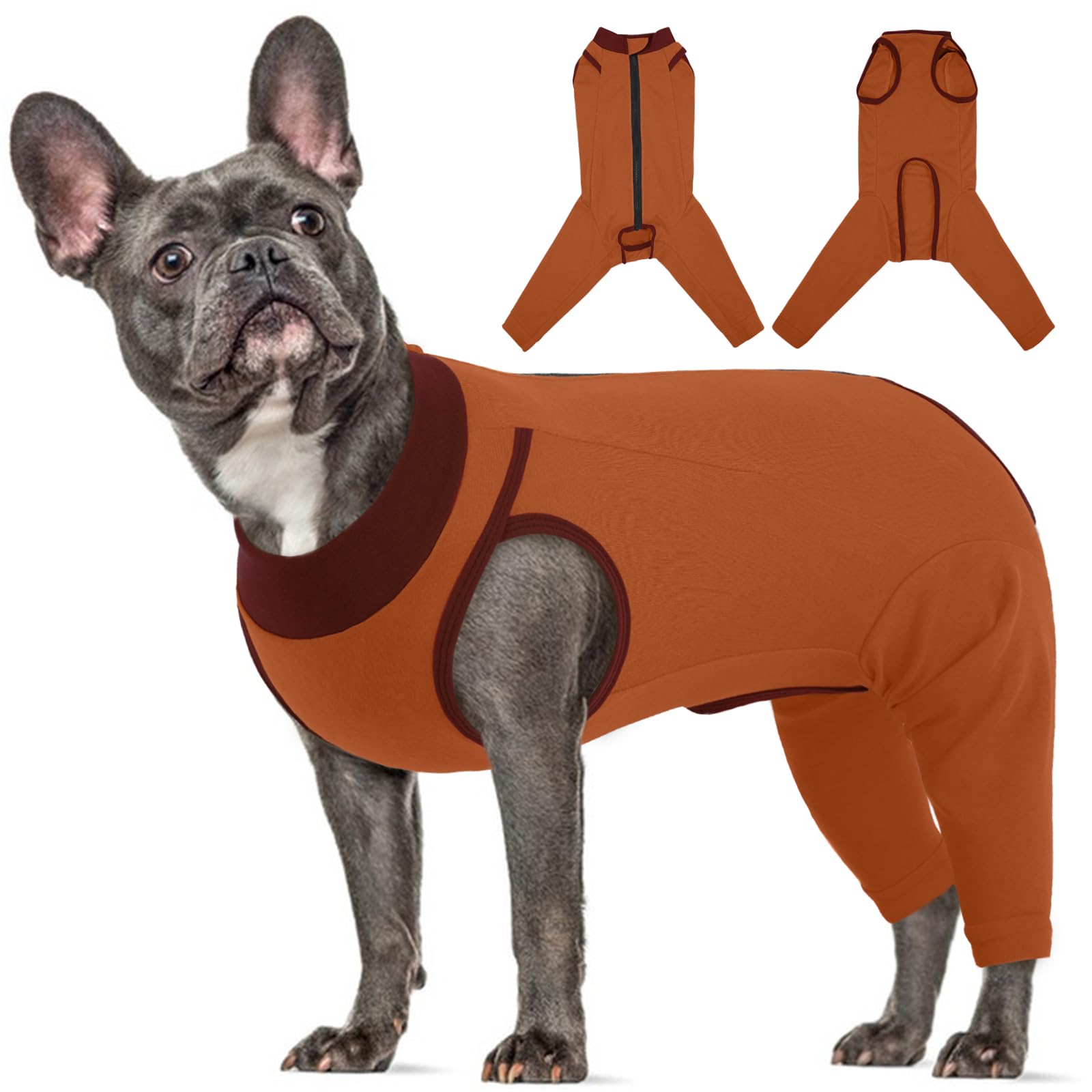Lelepet Dog Recovery Suit, Long Sleeve Wound Protector, Caramel S โ image 1