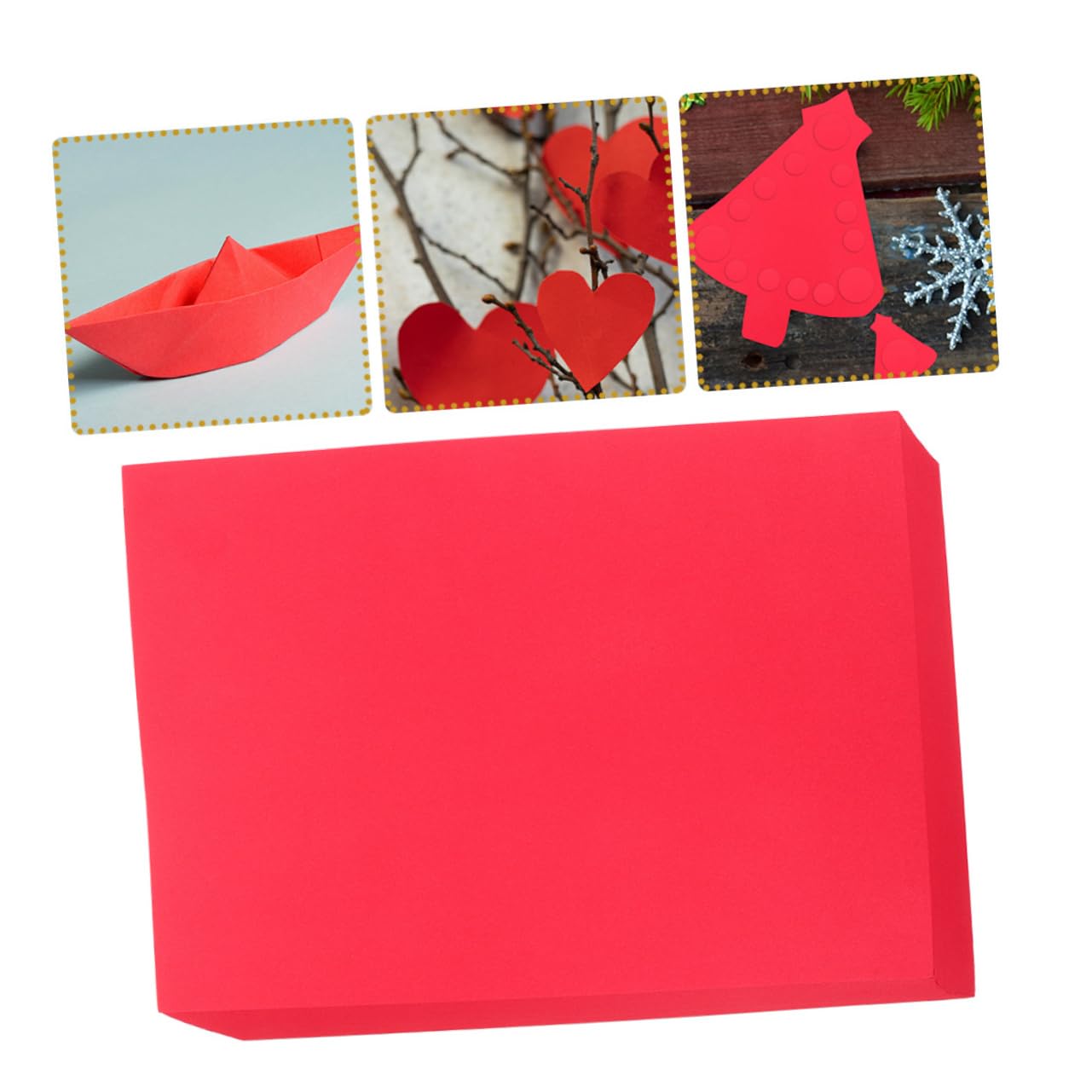 STOBOK Rotes Bastelpapier A4, 100 Blatt Papier für Karten und Handgemachte Grußkarten für Heimwerkerbedarf und Kunstprojekte