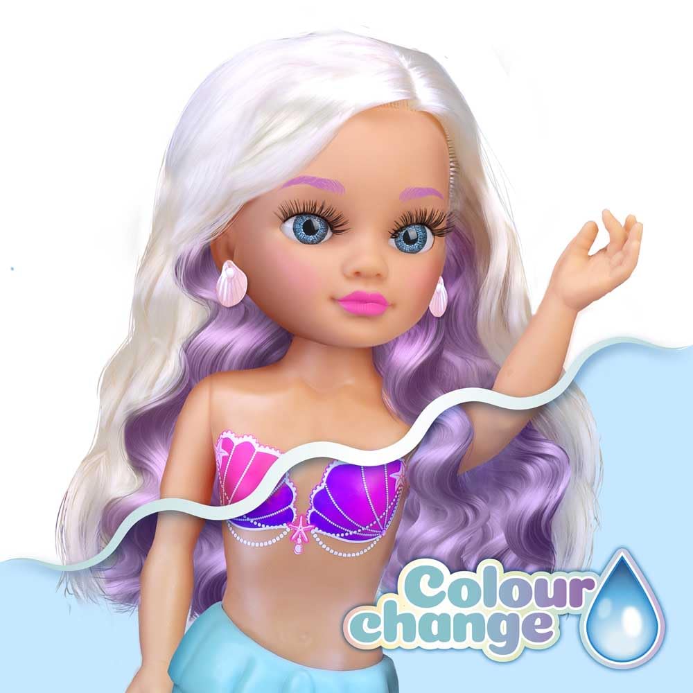 Nancy Magic Colour Mermaid Doll, 100% Mermaid, Tail and Bikini