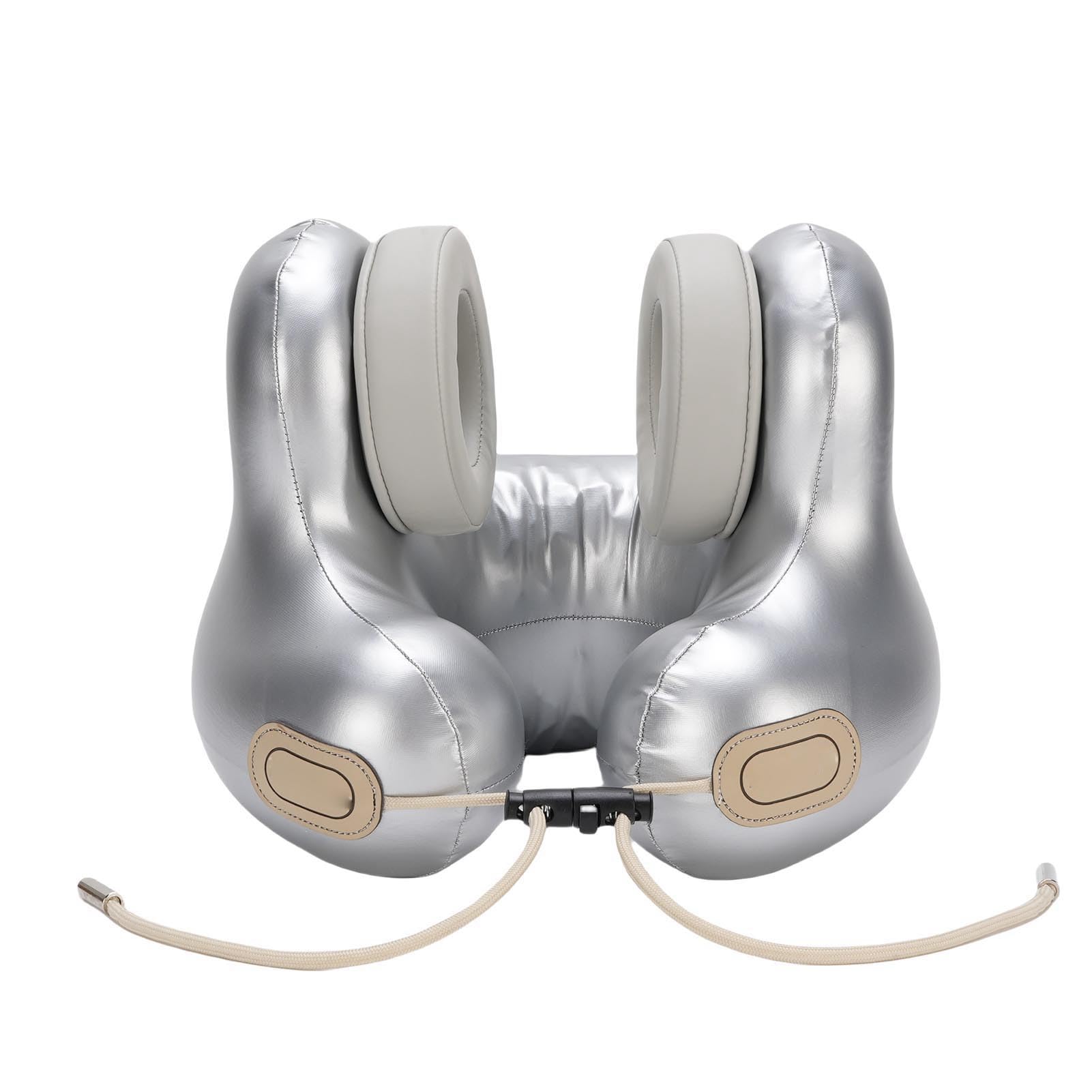 Naroote Reise-Nackenkissen mit Bluetooth 5.2-Headset, U-förmiges Musik-Flugzeugkissen mit Ohrpolstern, Nackenstütz-Flugzeugkissen Zum Schlafen auf Langen Flügen