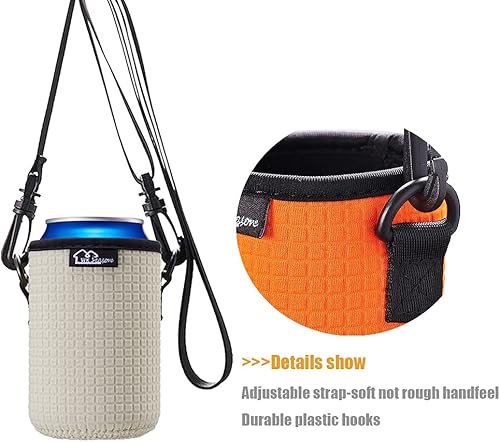 Miniatura 3 de WK IEASON Fundas aislantes de latas estándar de 16 onzas con correa para el hombro, fundas de neopreno para botellas de cerveza, fundas de neopreno