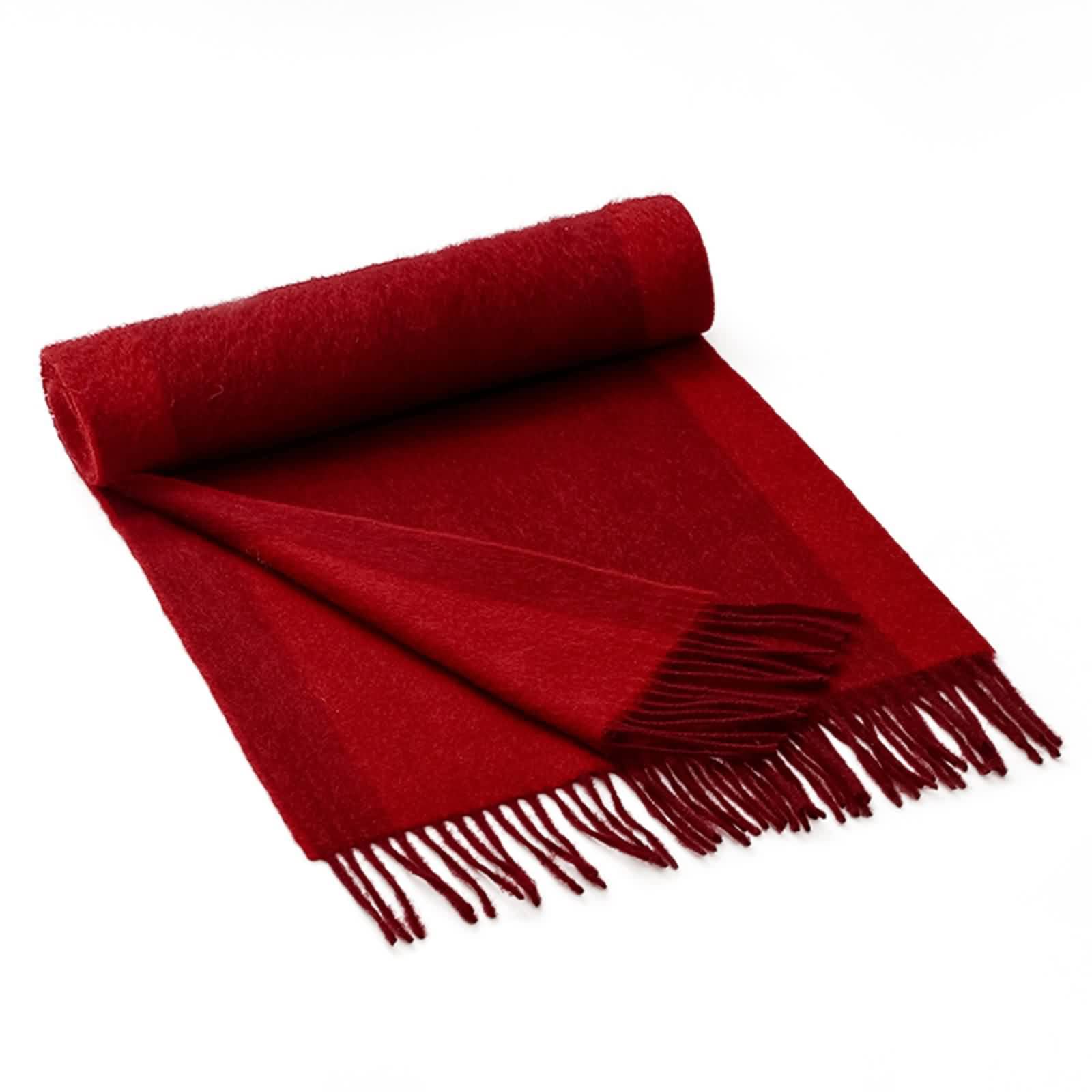Sciarpa Pashmina, sciarpa da uomo bicolore a righe larghe nappe calde abbigliamento invernale accessori regalo, Rosso