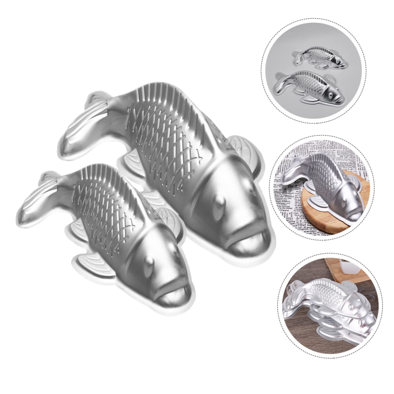 MAGICLULU 3 Set Di Per Dolci in Metallo A Forma Di Pesce Stampo Per Dolci Da Forno Per Casa Hotel Ristoranti 2 Pezzi * 3