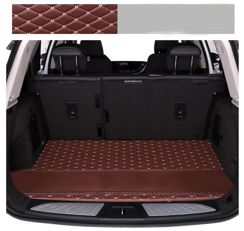 HLMATSM Trunk Liner Cargo Mats Custom for 95% Car Models Car Trunk Mats All Weather, Full Coverage Luxury Leather Protective (Brown,Separate Trunk