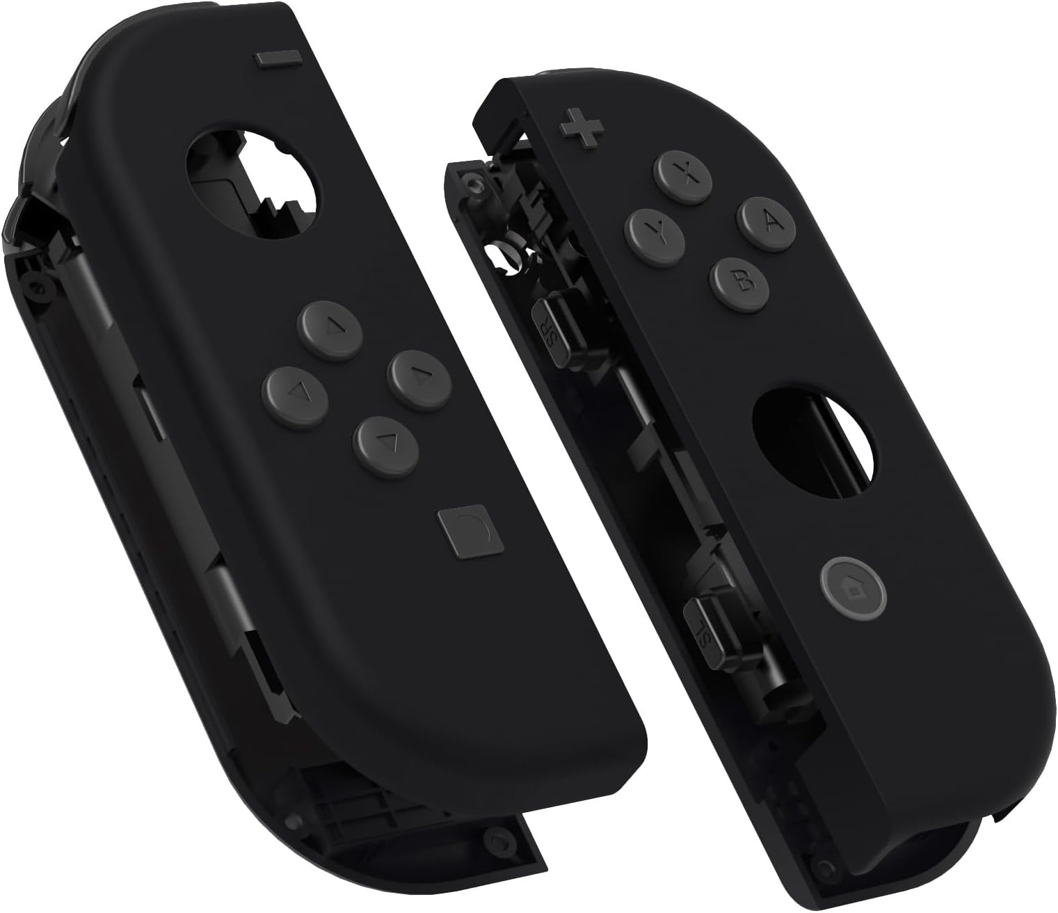 Soft Touch Grip Black Joy con Handheld Controller Housing with Full Set Buttons, DIY Replacement Shell Case for Nintendo Switch Joycon & Switch OLED Joy con – Console Shell NOT Included