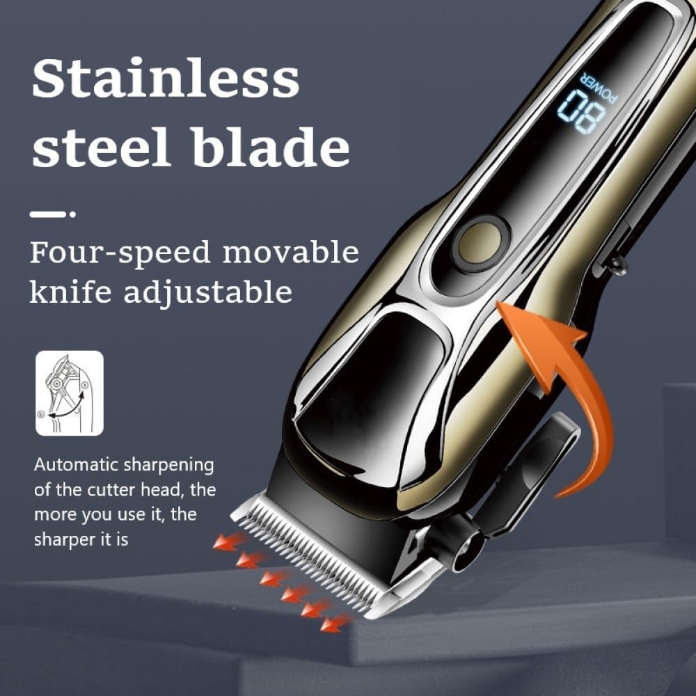 Mens Hair Clippers Trimmer for Men Electric Shaver Professional Men's Hair Cutting Machine Cordless Barber Trimmer(Orange)