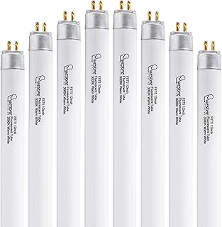 8 Pack 12 Inch F8T5/WW Fluorescent Light Bulb, 3000K Warm White, T5 8 Watts Fluorescent Replacement Bulb for Counter and Cabinet Fixture, G5 Base