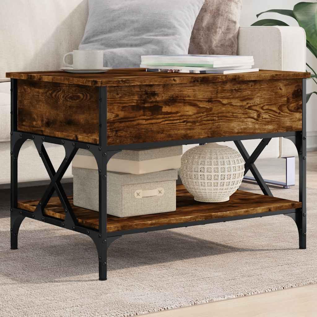 Table basse en bois d'ingénierie chêne fumé Mangloder au design moderne et lignes épurées