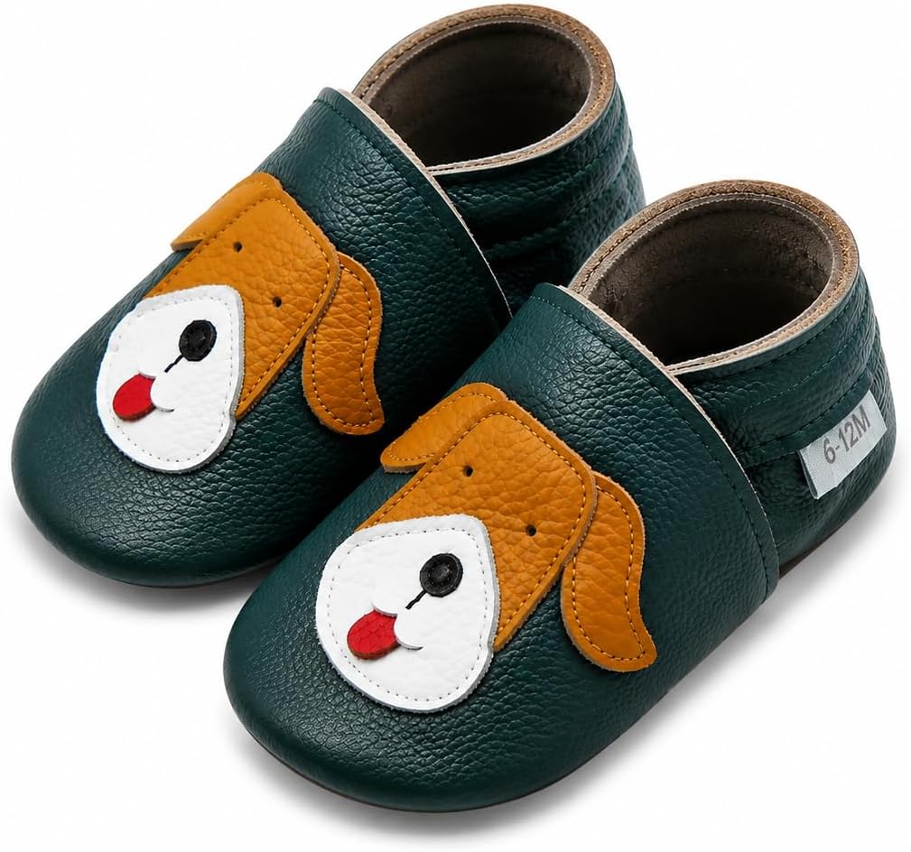 Baby Shoes Leather Moccasins Baby Girls Boys Slippers-Soft Sole Non-Skid Lightweight Infant Toddler First Walking Shoes