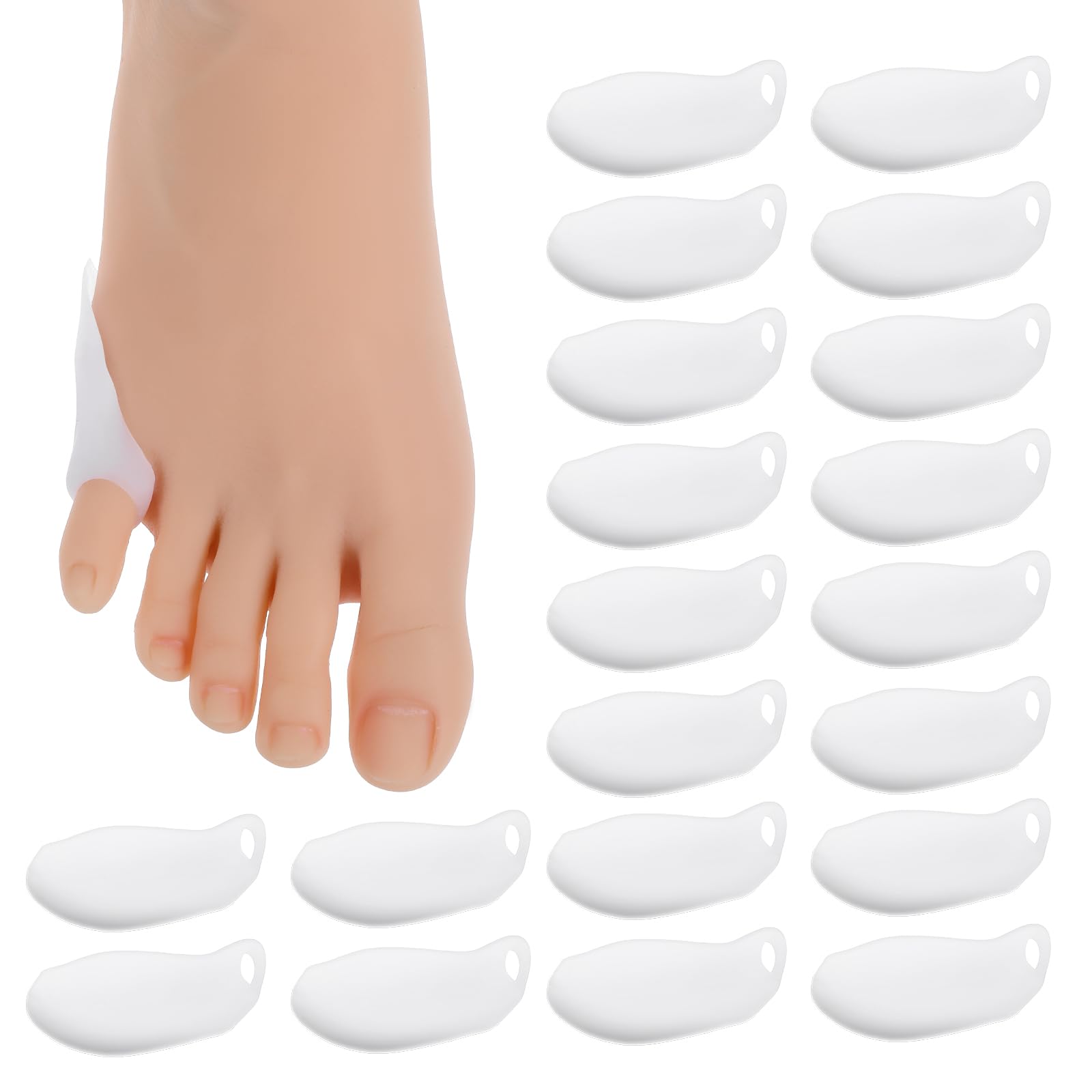 Dimeho Gel Zehenspreizer 20 Stück Weiche Gel-Bunionette-Polster Kleiner Zehenschutz Schneiderballen-Korrektor zur Schmerzlinderung Für Männer & Frauen Gel-Bunion-Schild zur Fußschmerzlinderung